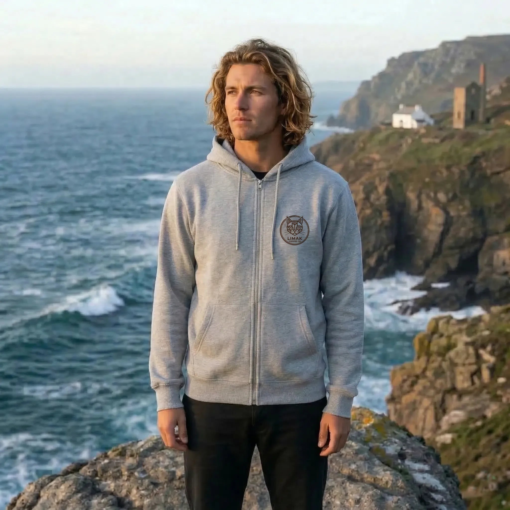 Limak Unisex Grey Zip Hoodie